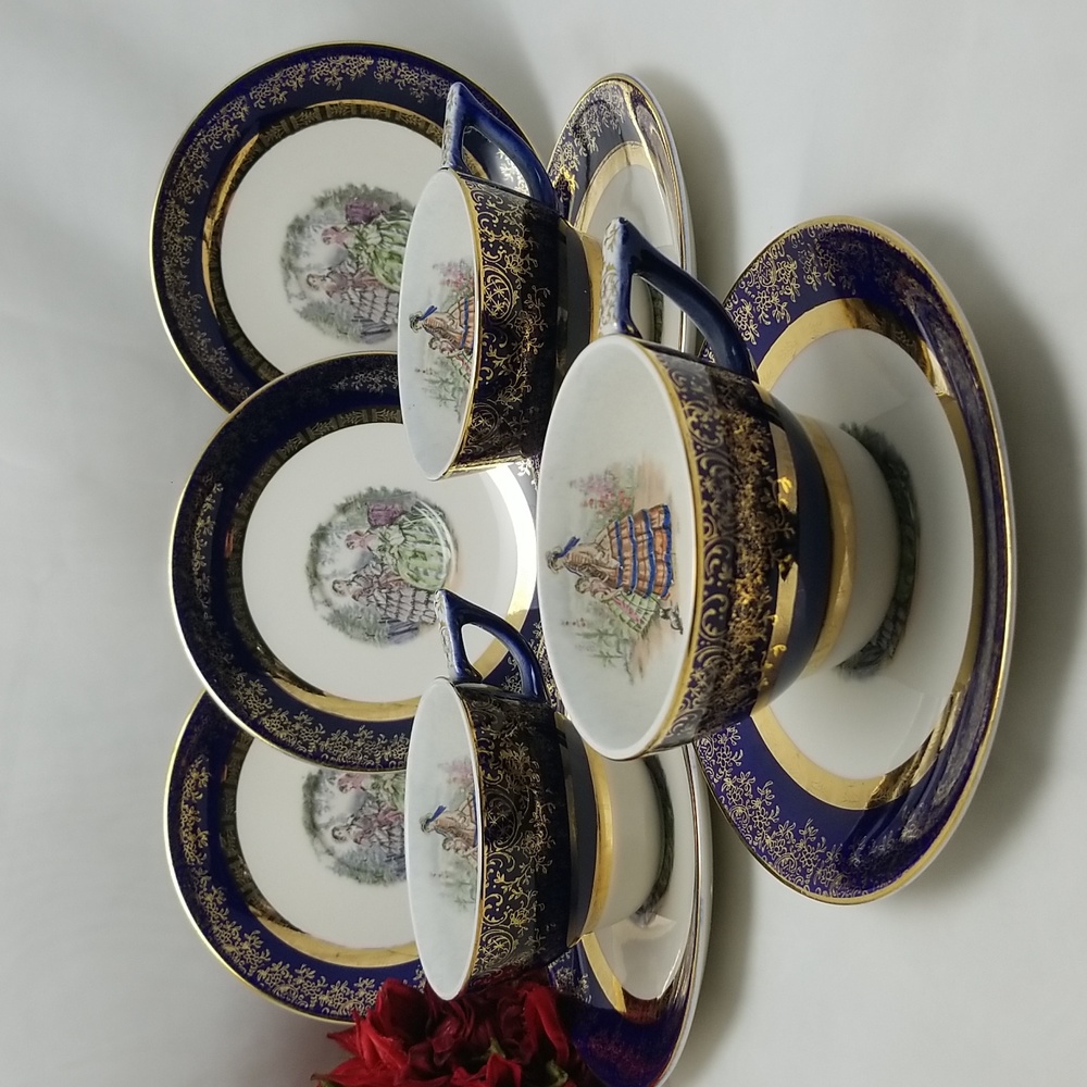 Nasco Japan Victorian Ladies Cups & Saucers